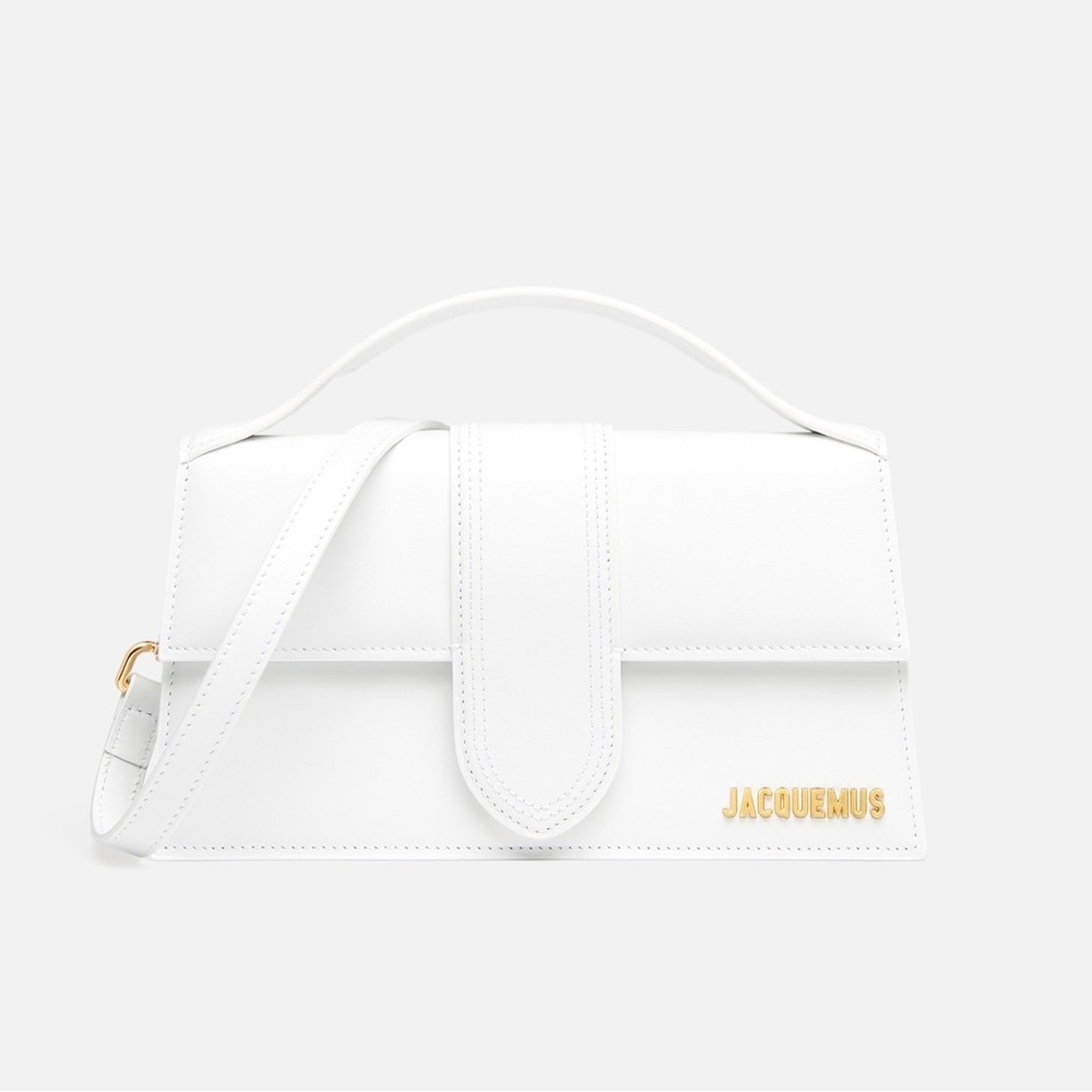 Jacquemus White Satchel with Gold Accents